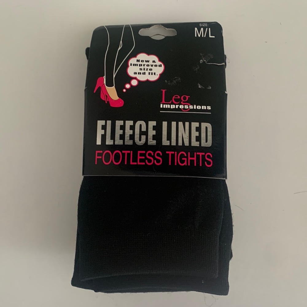 Fleece lined footless tights